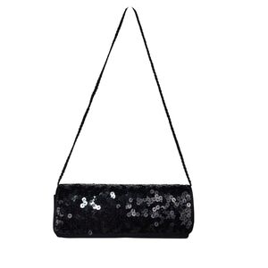 Jessica McClintock Clutch Evening Shoulder Bag Black Sequins Small